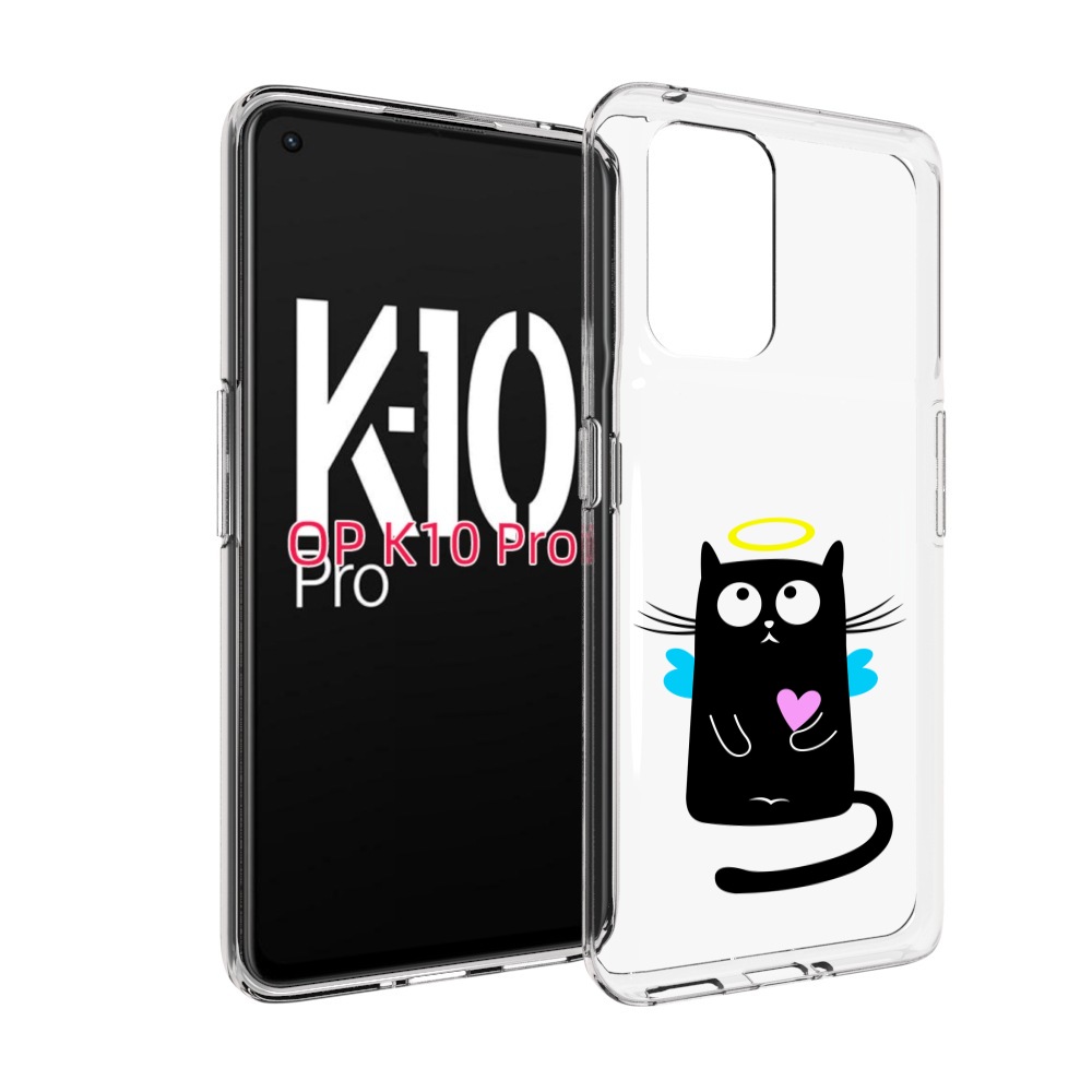 

Чехол MyPads Кот ангелок для OPPO K10 Pro, Прозрачный, Tocco