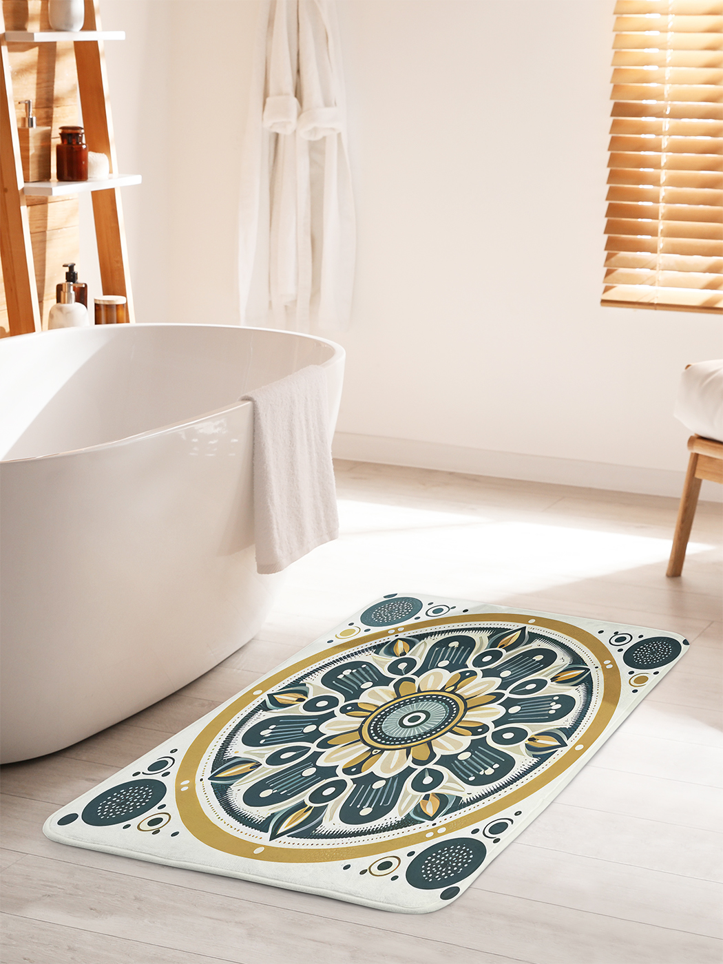 

Коврик для ванной туалета душа JoyArty "Узоры в кругу", bath_sd3338_60x100