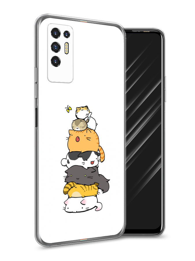 

Чехол Awog на Tecno Pova 2 "Бутерброд из котиков", Разноцветный, 300550-10
