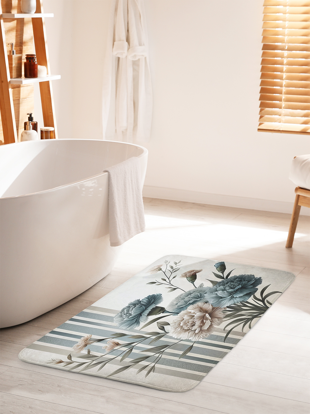 

Коврик для ванной туалета душа JoyArty "Гвоздики и полосы", bath_sd3334_60x100