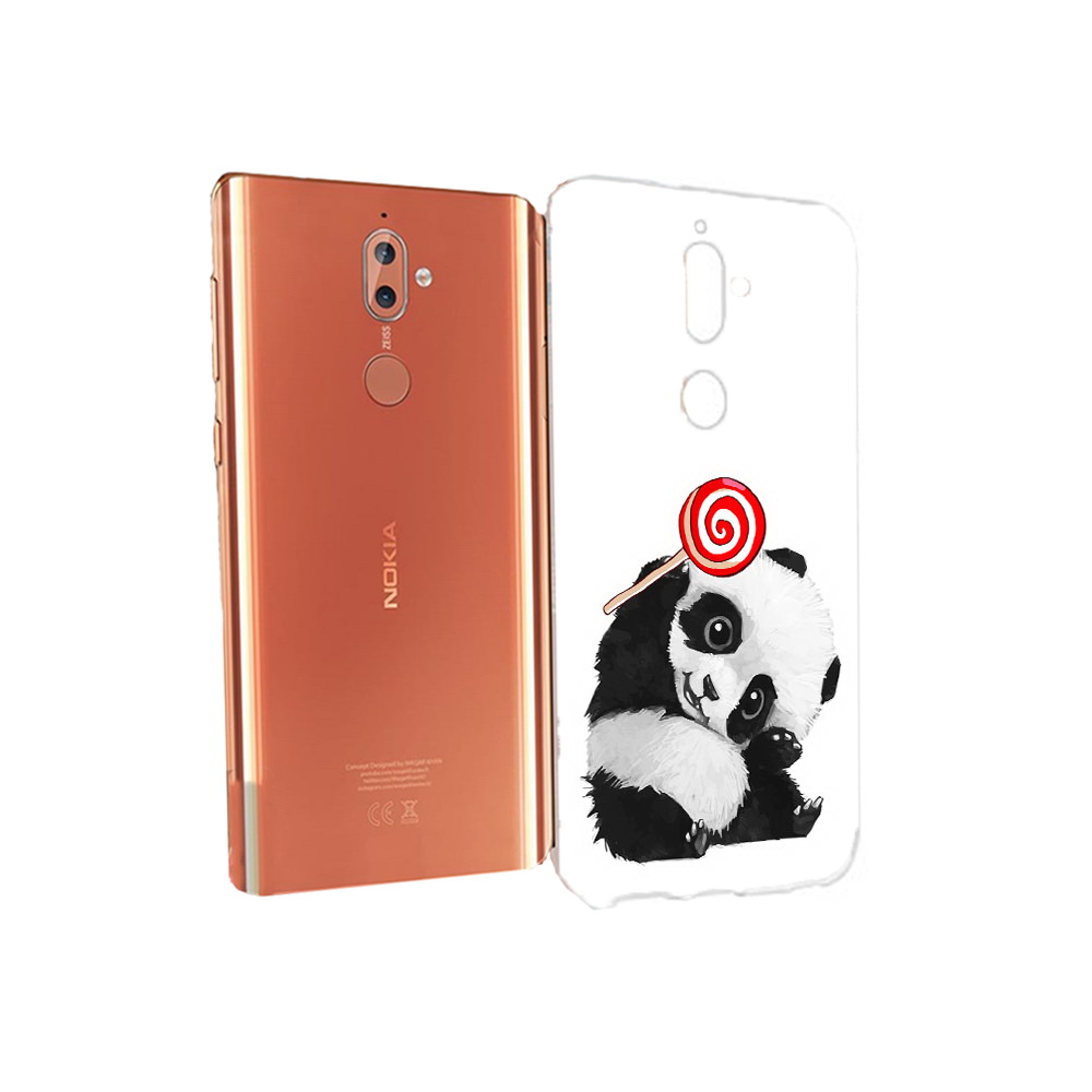 

Чехол MyPads Tocco для Nokia 9 панда с леденцом (PT126479.94.534), Прозрачный, Tocco