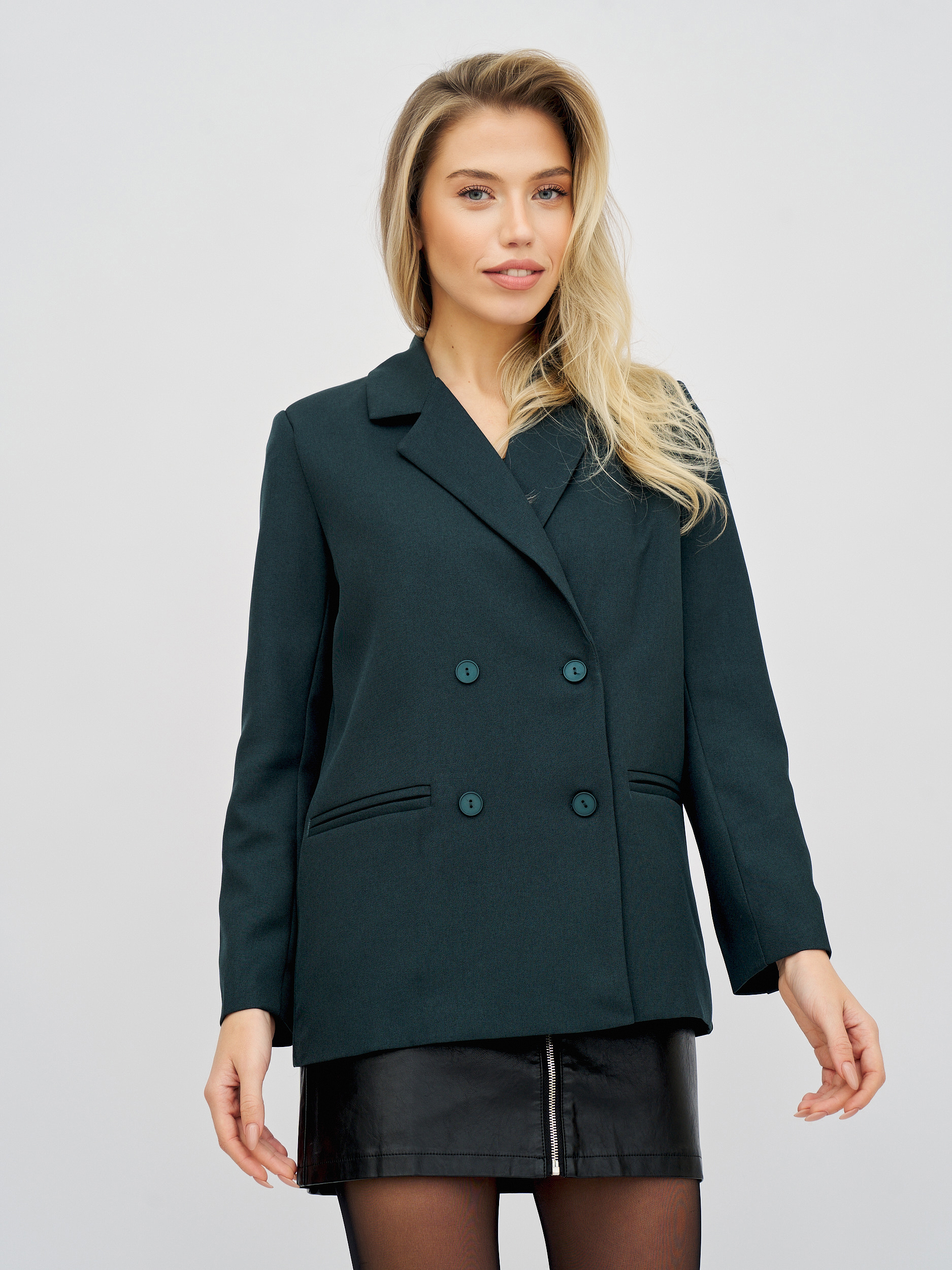 Пиджак женский Olya Stoff OS16025 зеленый 46 RU