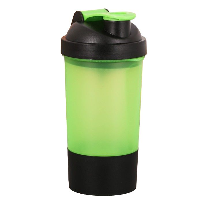Шейкер спортивный с чашей под протеин, зелёный, 500 мл