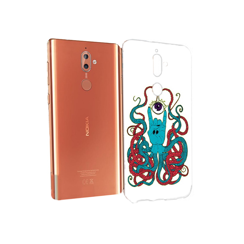 

Чехол MyPads Tocco для Nokia 9 осьминог-рука абстракция (PT126479.94.530), Прозрачный, Tocco
