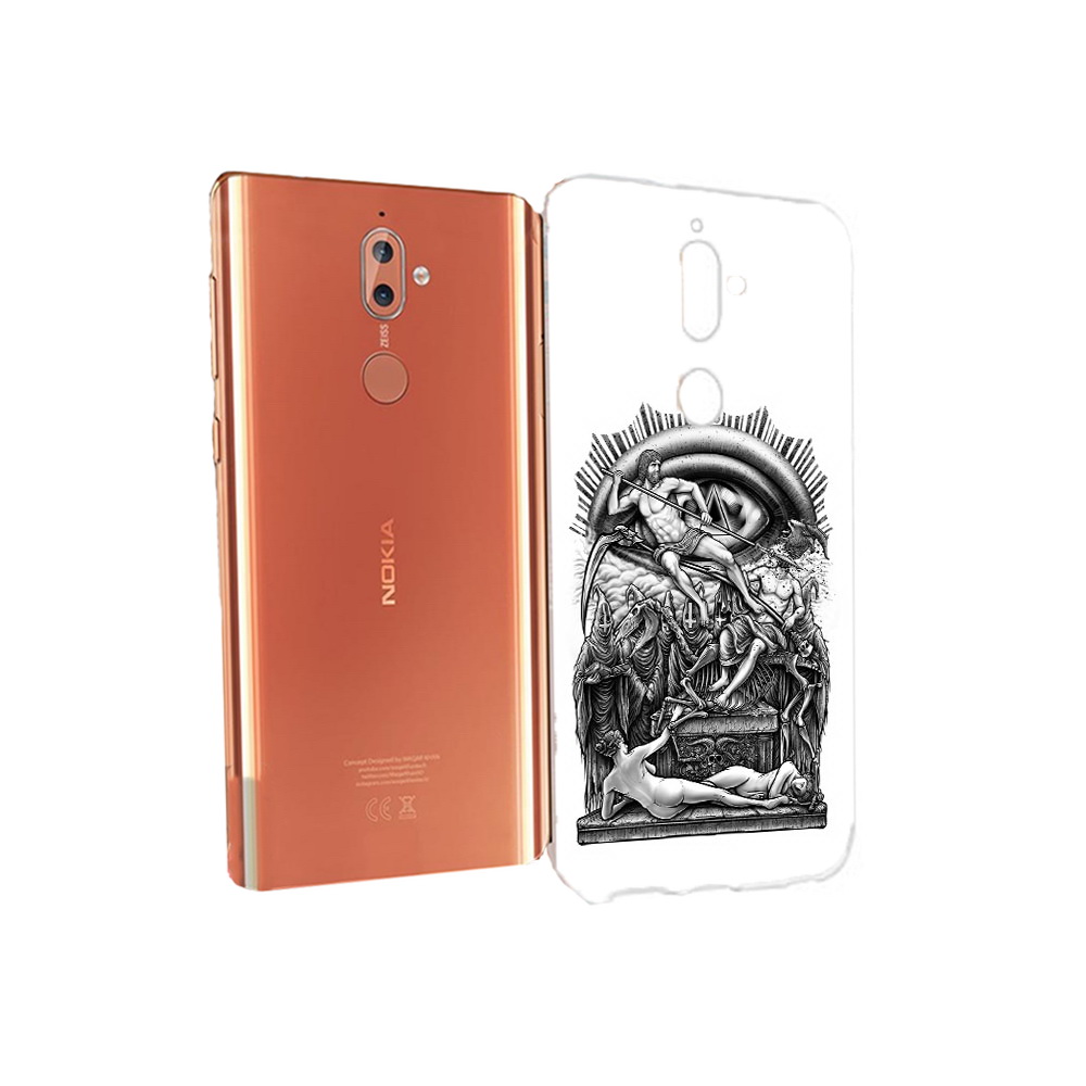 

Чехол MyPads Tocco для Nokia 9 оракул черно белый (PT126479.94.528), Прозрачный, Tocco
