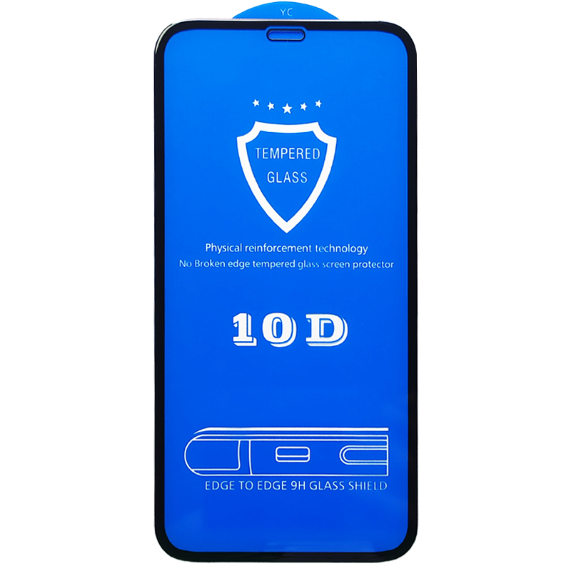 Защитное стекло 10d для iphone 6/6s, прозрачный+черная рамка