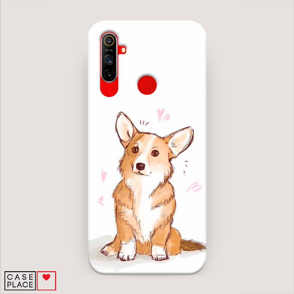 

Пластиковый чехол "Корги любовь" на Realme C3, 253020-1