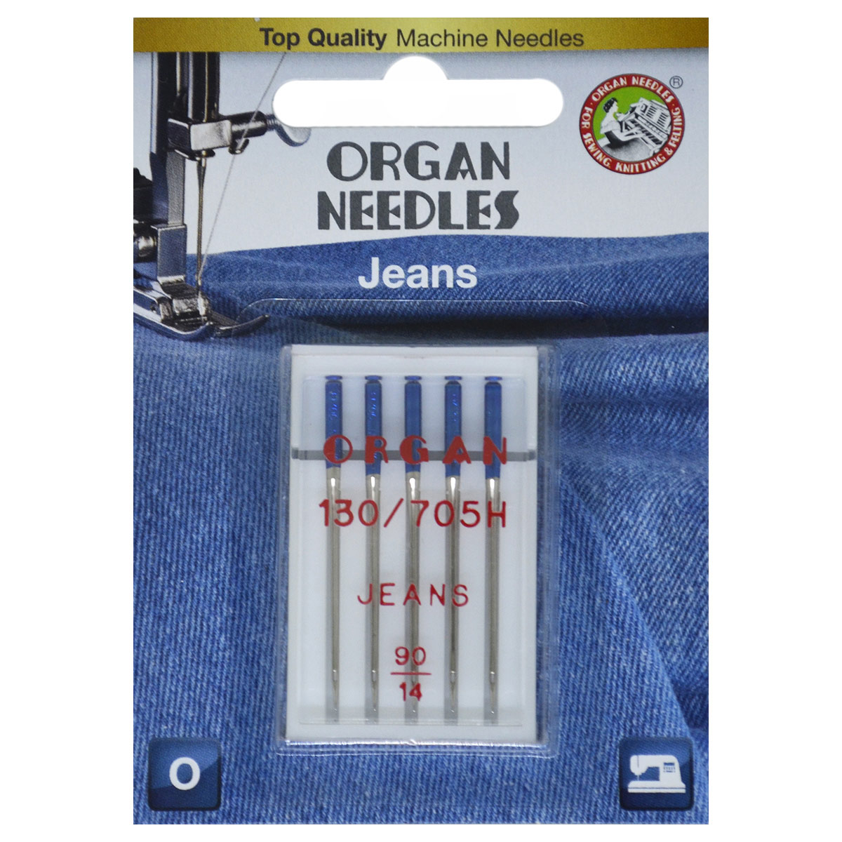 Иглы Organ джинсовые 5/90 Blister organ иглы вышивальные anti glue 5 75 blister