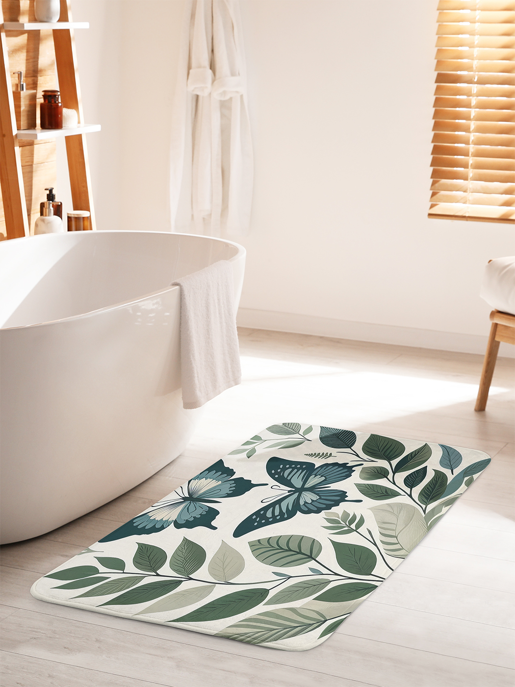 

Коврик для ванной туалета душа JoyArty "Бабочки в ветках", bath_sd3324_60x100