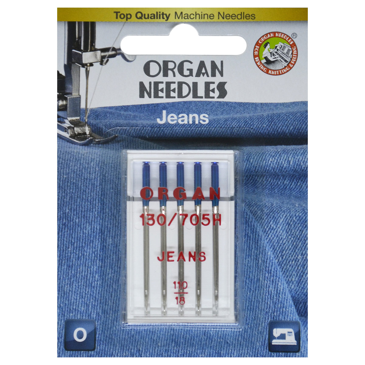 Иглы Organ джинсовые 5/110 Blister иглы organ вышивальные anti glue 5 75 blister