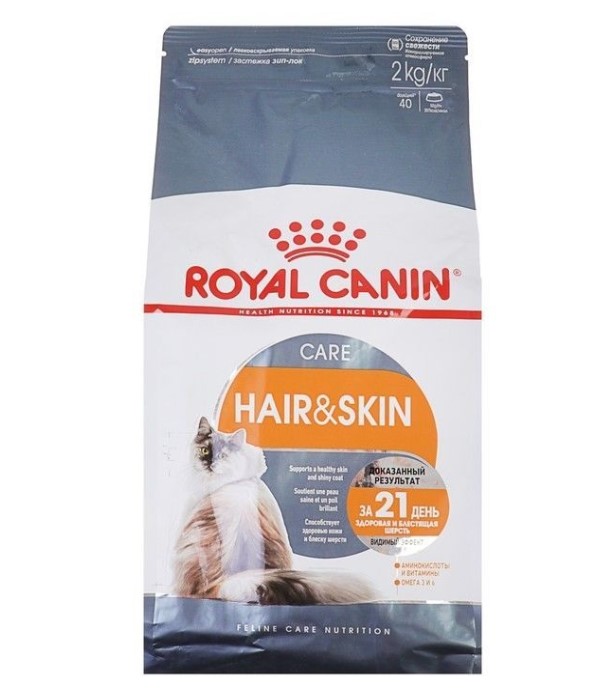 

Сухой корм для кошек Royal Canin Hair and Skin care для кожи и шерсти, 2 кг