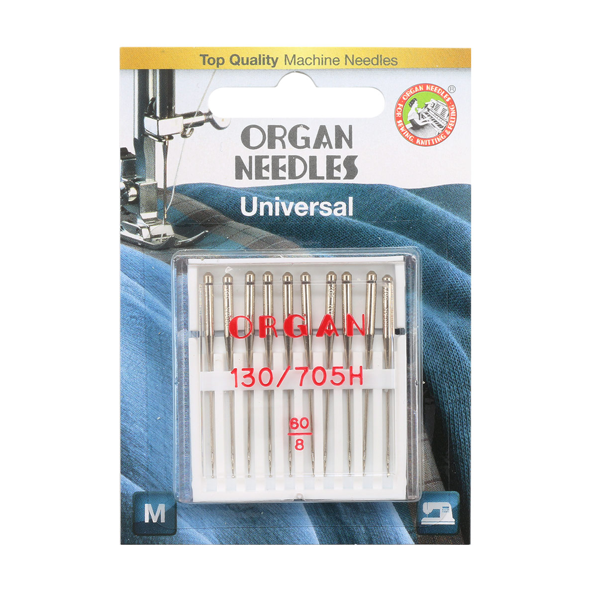 Иглы Organ универсальные 10/60 Blister иглы для бытовых швейных машин organ универсальные 90 ha 1 14 уп 5 игл мягкая уп