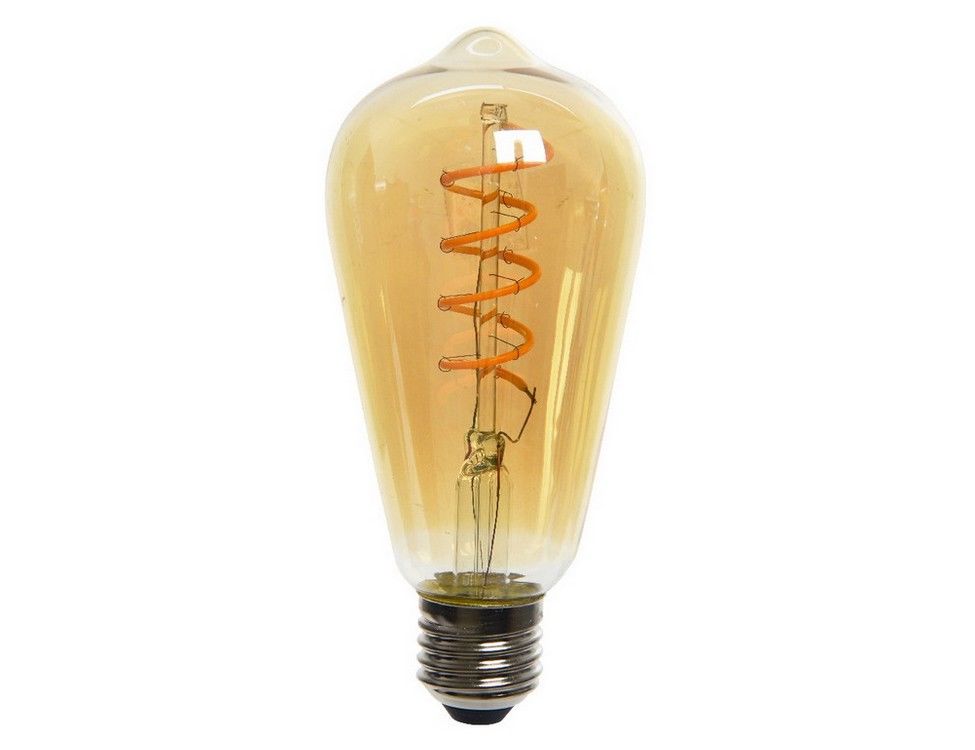 фото Светодиодная лампа для открытого светильника эдисон со спиралью, янтарная, янтарный led-ог kaemingk