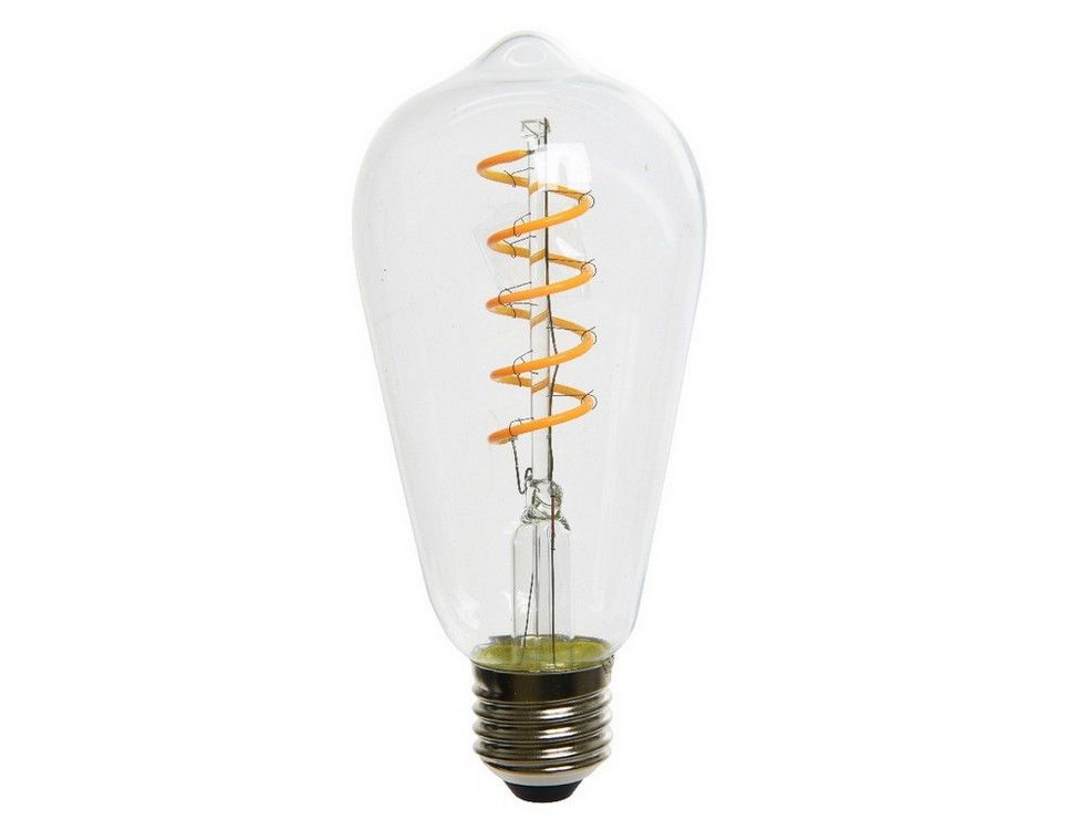 фото Светодиодная лампа для открытого светильника эдисон со спиралью, прозрачная, белый led-ого kaemingk