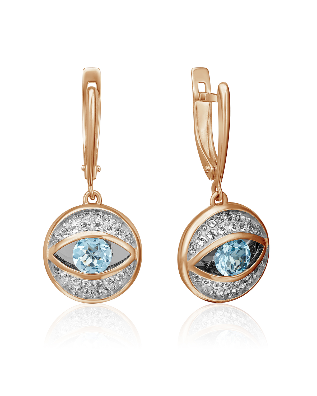 

Серьги подвески из красного золота PLATINA jewelry 02-4383-00, топаз, 02-4383-00
