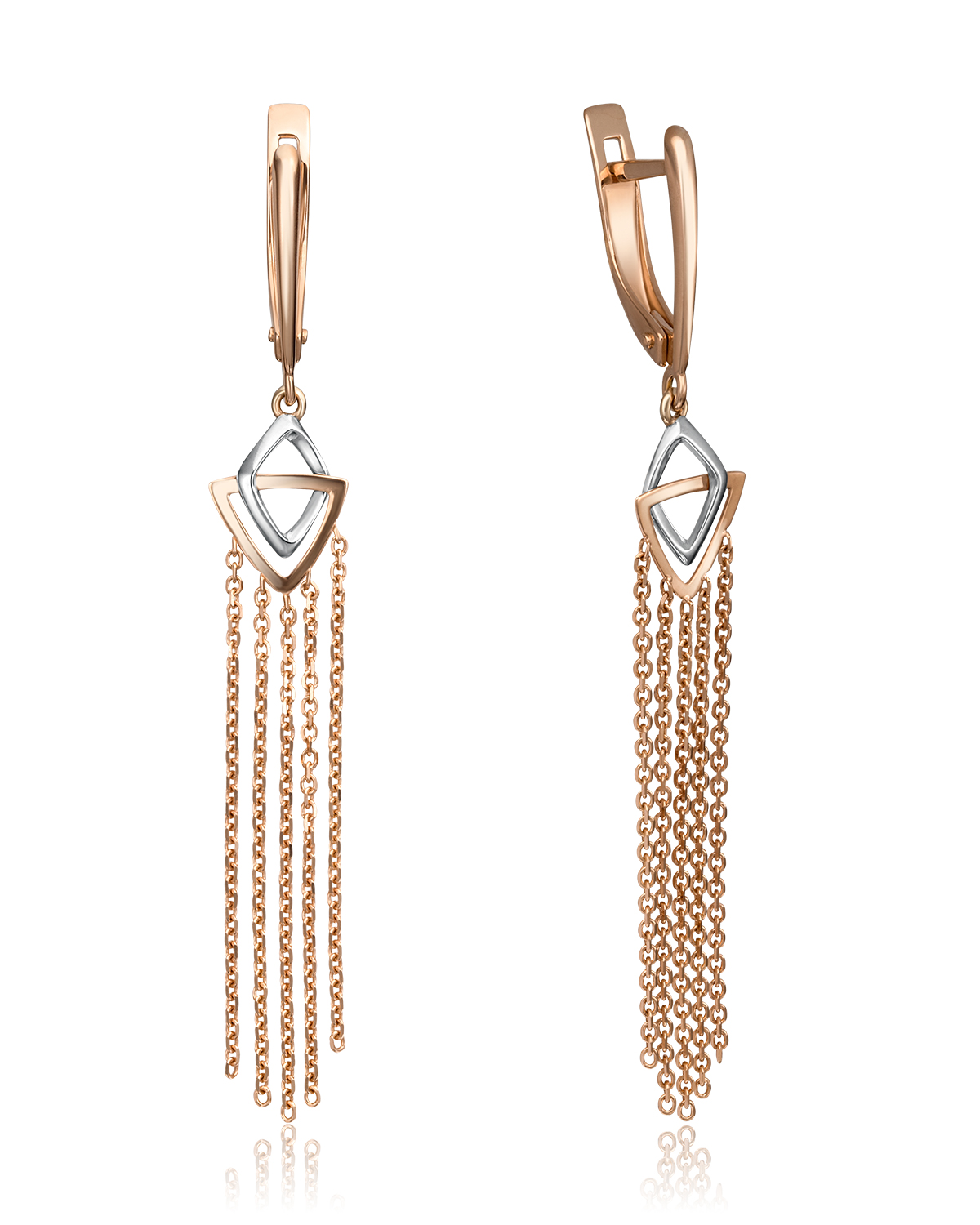 

Серьги подвески из красного золота/белого золота PLATINA jewelry 02-4378-00, 02-4378-00