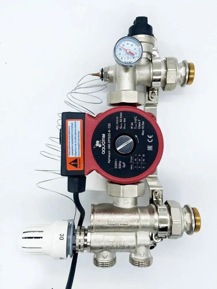 

Насосно-смесительный узел теплого пола с насосом 25х60-130мм TIM подключение 1", смес узел