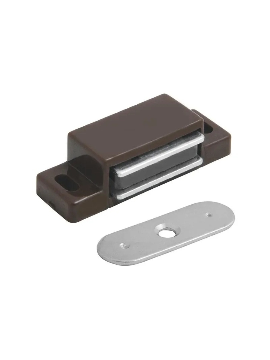 Защелка магнитная Инталика MP00191 для мебели, дверей, ящиков, светло-коричневая морозостойкая крышка для ящиков тара ру