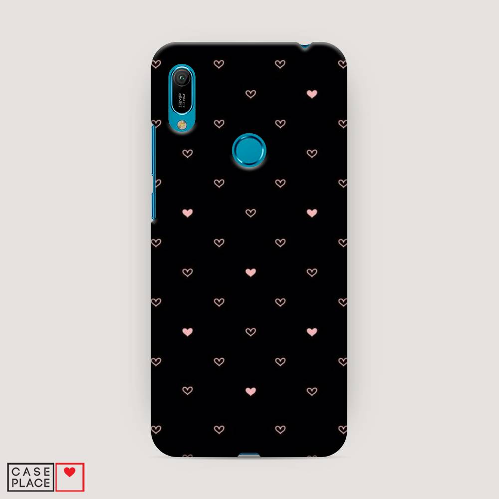 

Чехол Awog "Черный фон и сердечки" для Huawei Y6 2019