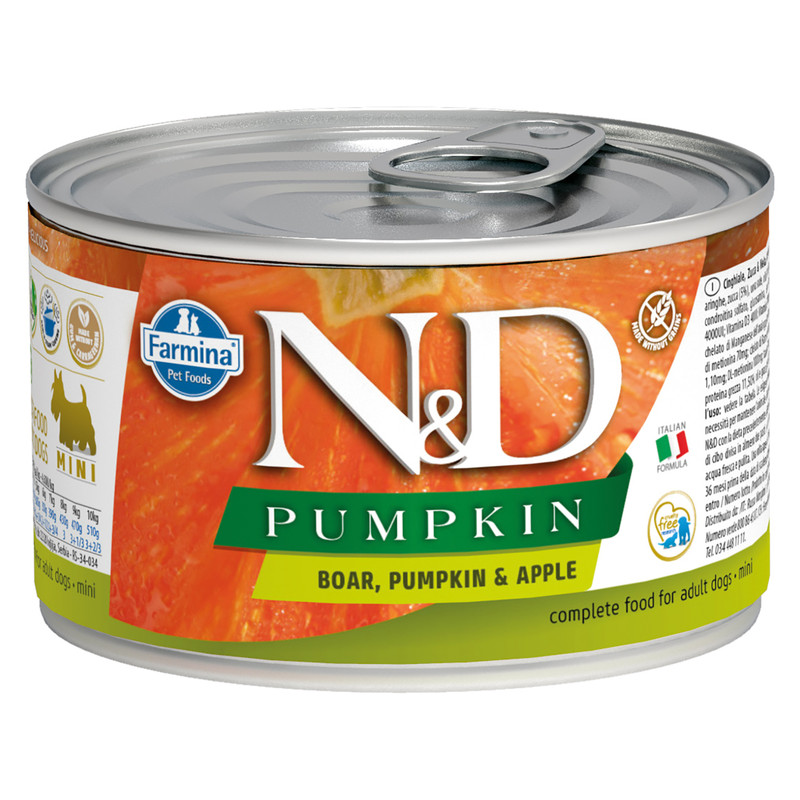 

Консервы для собак Farmina N&D Pumpkin, кабан, тыква, 140г, N&D Dog Pumpkin