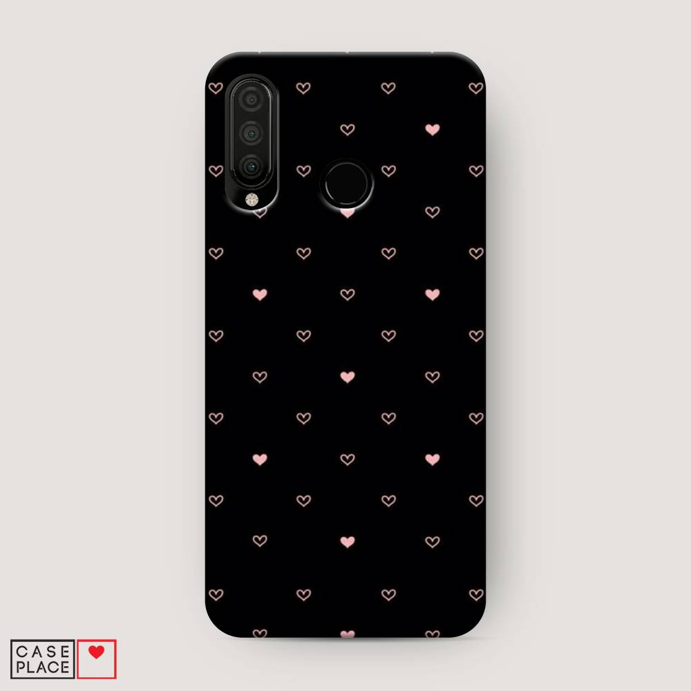 

Чехол Awog "Черный фон и сердечки" для Huawei P30 Lite