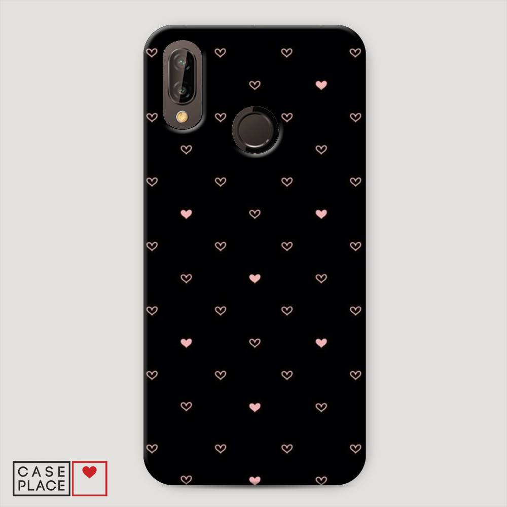 фото Чехол awog "черный фон и сердечки" для huawei p20 lite