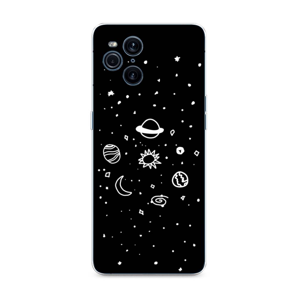 

Чехол для Oppo Find X3 Pro "Дудл солнечной системы", Бежевый;серый, 255750-2