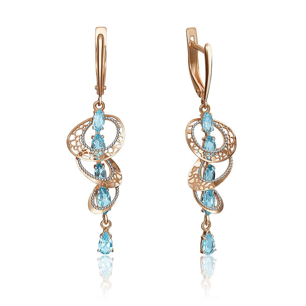 

Серьги из золота PLATINA jewelry 02-4210-00, топаз, 02-4210-00