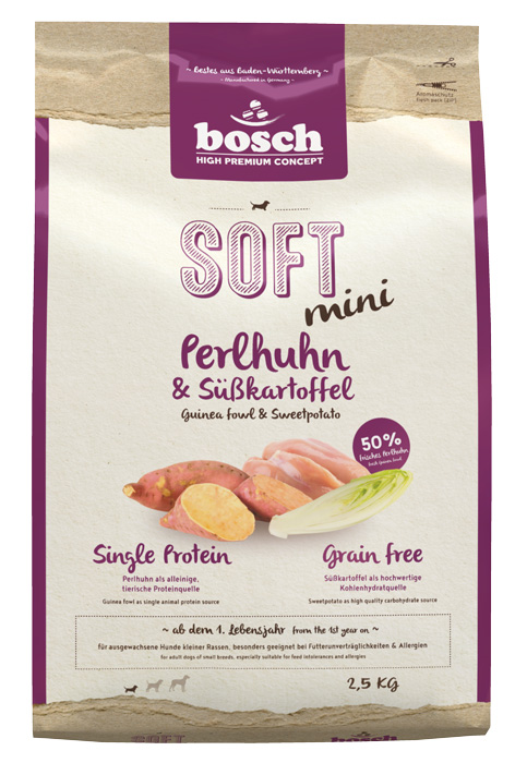 

Сухой корм для собак Bosch Soft Mini, для мелких пород, птица, 2.5кг, Soft Mini