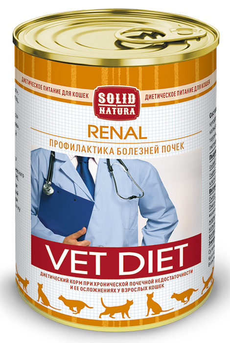 Консервы для кошек SOLID NATURA Vet Renal, курица, 340г