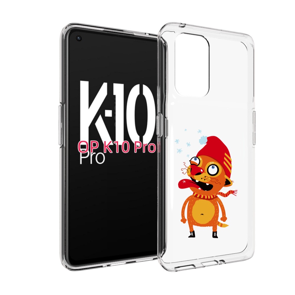 

Чехол MyPads Зимний кот для OPPO K10 Pro, Прозрачный, Tocco