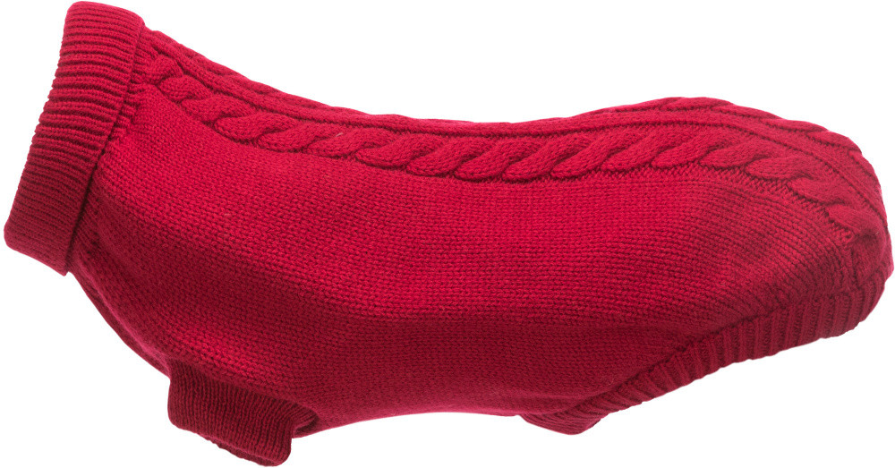 фото Свитер для собак trixie kenton, унисекс, красный, xs, длина спины 27 см
