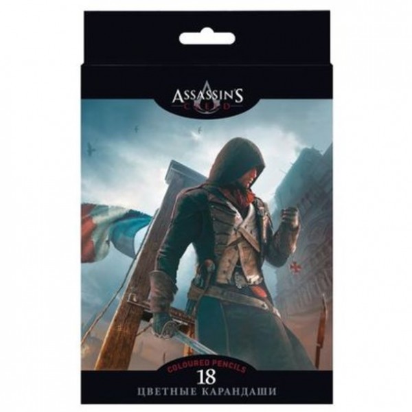 

Карандаши цветные. VK. Assassins creed 18 цветов С заточкой В картонной коробке европодвес