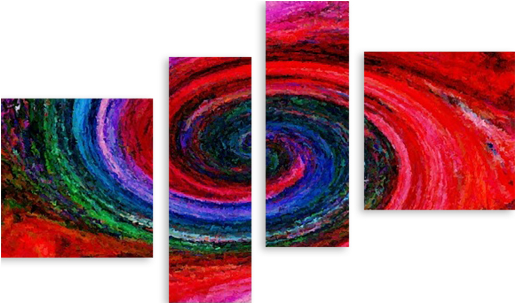 

Картина модульная на холсте Модулка Цветной круговорот 90x58 см, 3675