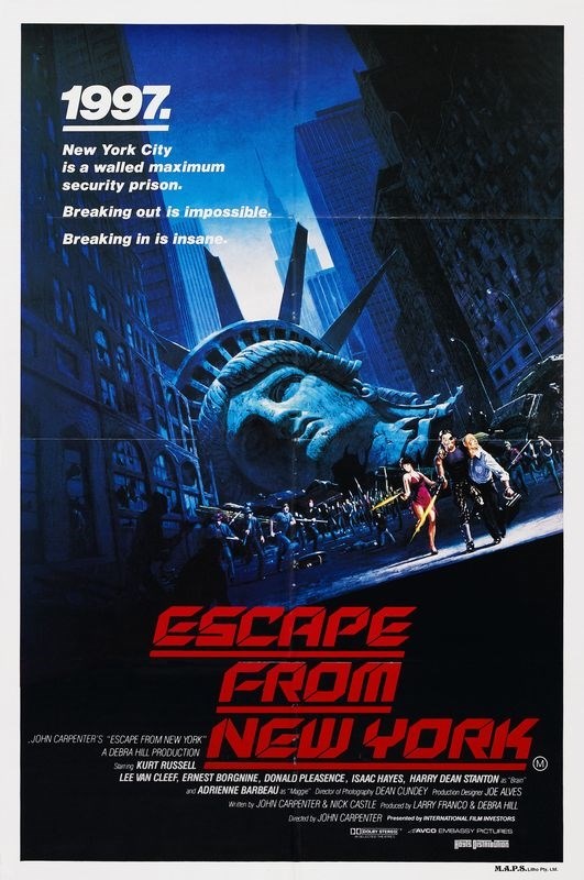 

Постер к фильму "Побег из Нью-Йорка" (Escape from New York) Оригинальный 50,8x76,2 см