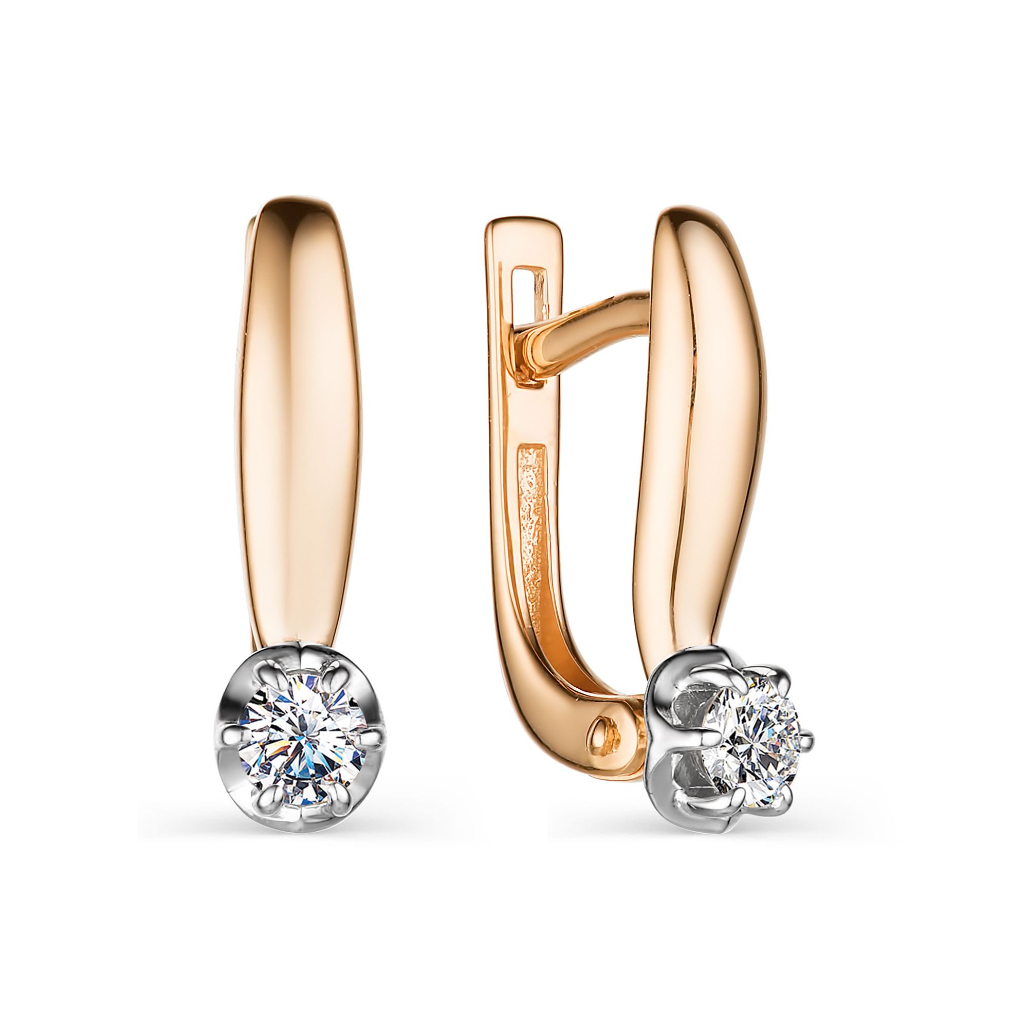 

Серьги из красного золота с бриллиантом АЛЬКОР 23938-100, 23938-100