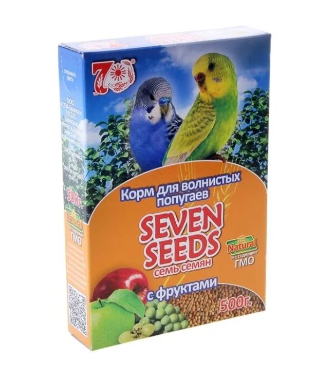 

Сухой корм для волнистых попугаев Seven Seeds, 500 г