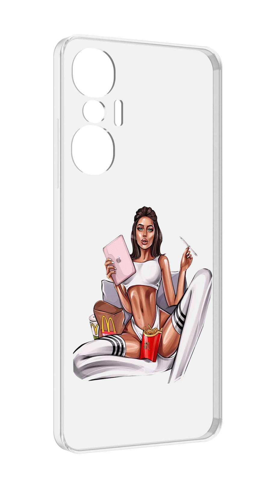 

Чехол MyPads Модная-иллюстрация-девушки женский для Infinix Hot 20S противоударный, Tocco