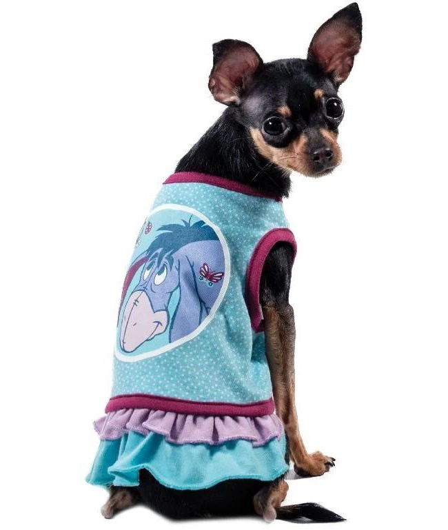фото Платье для собак triol винни и друзья, унисекс, голубой, l, длина спины 35 см