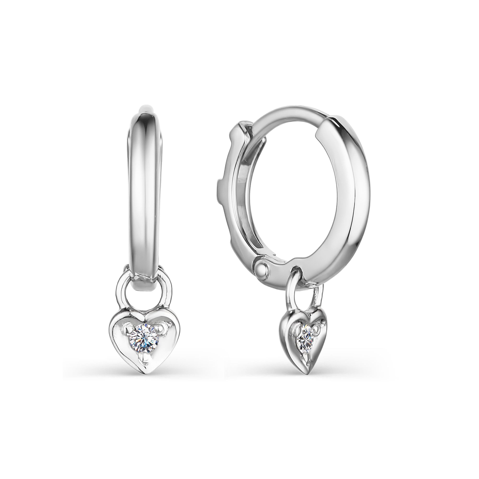 

Серьги из белого золота с бриллиантом АЛЬКОР 23972-200, 23972-200