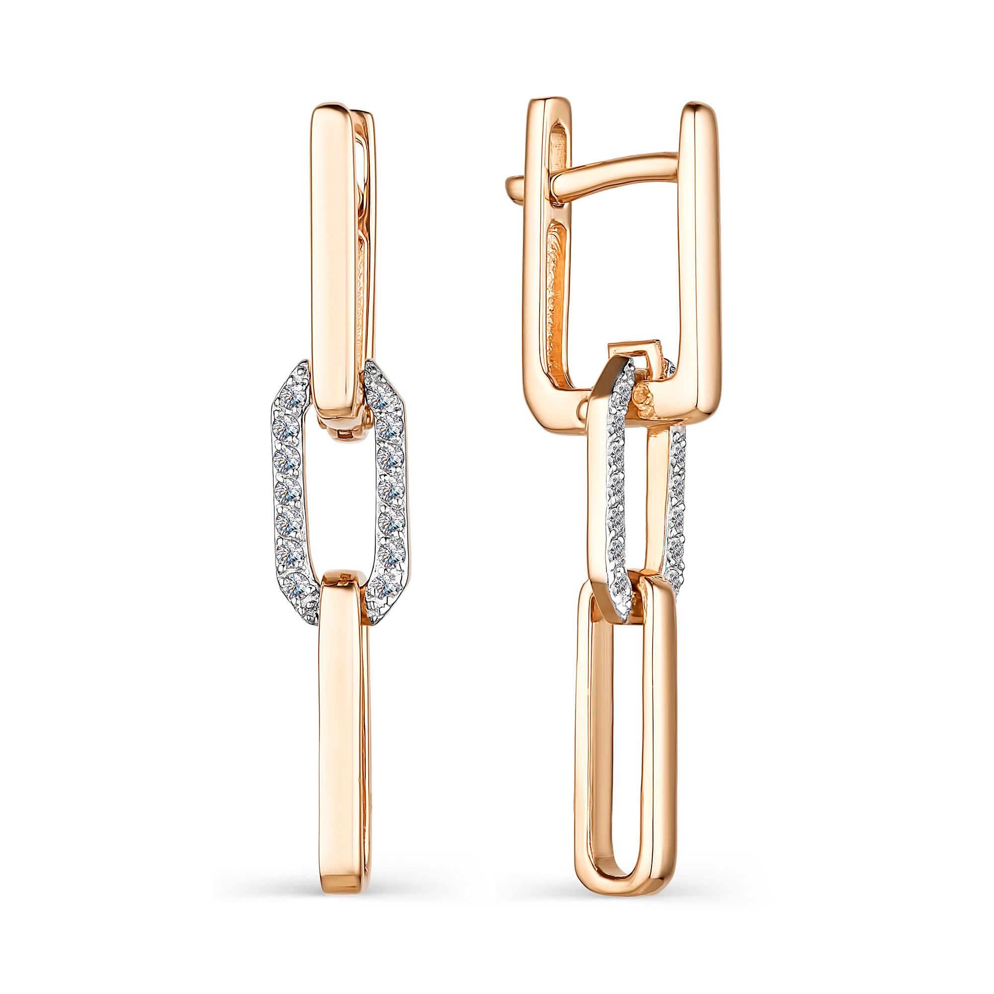 

Серьги из красного золота с бриллиантом АЛЬКОР 24014-100, 24014-100