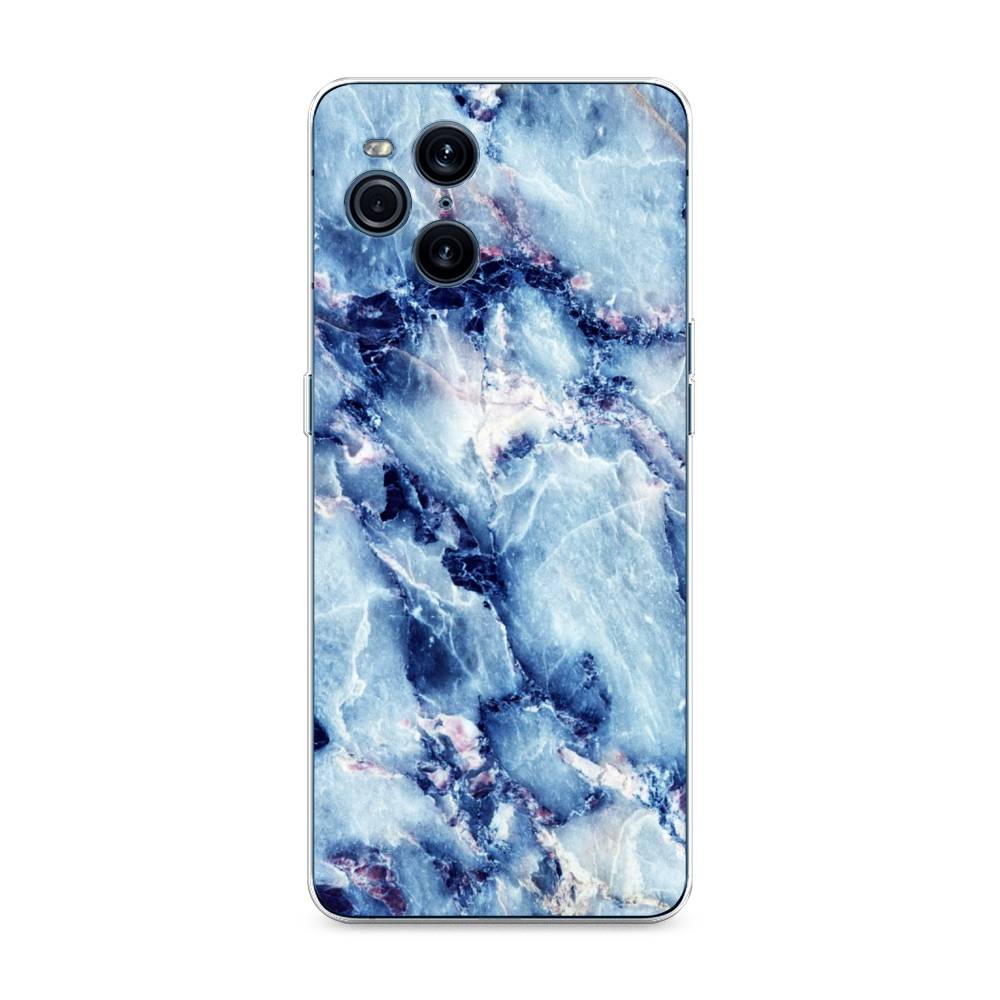 

Чехол для Oppo Find X3 Pro "Мрамор с синими прожилками", Синий, 255750-3
