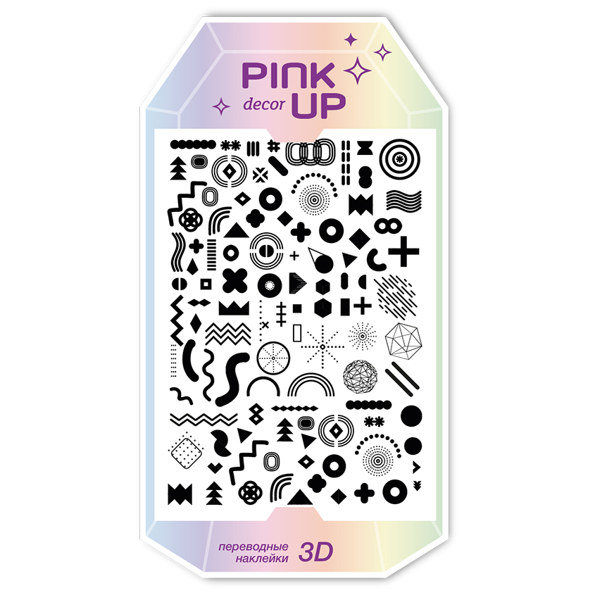 

Наклейки для ногтей PINK UP Decor 3D 92, Черный