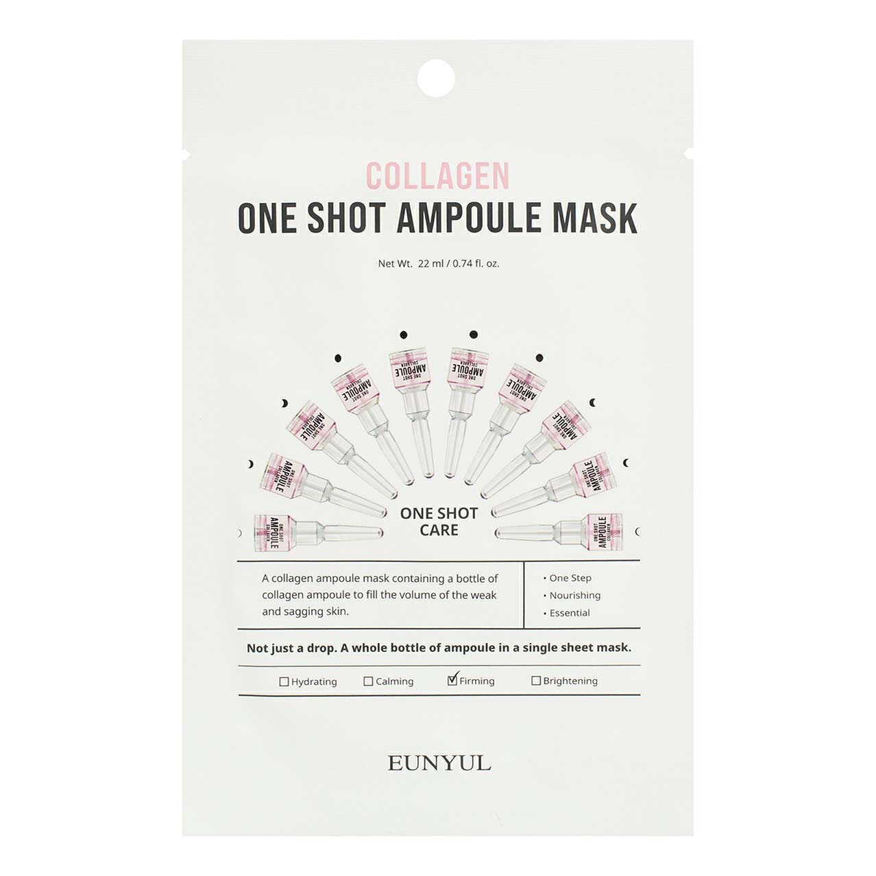 Маска тканевая для лица Eunyul One Shot Ampoule Mask с коллагеном 22 мл 70₽