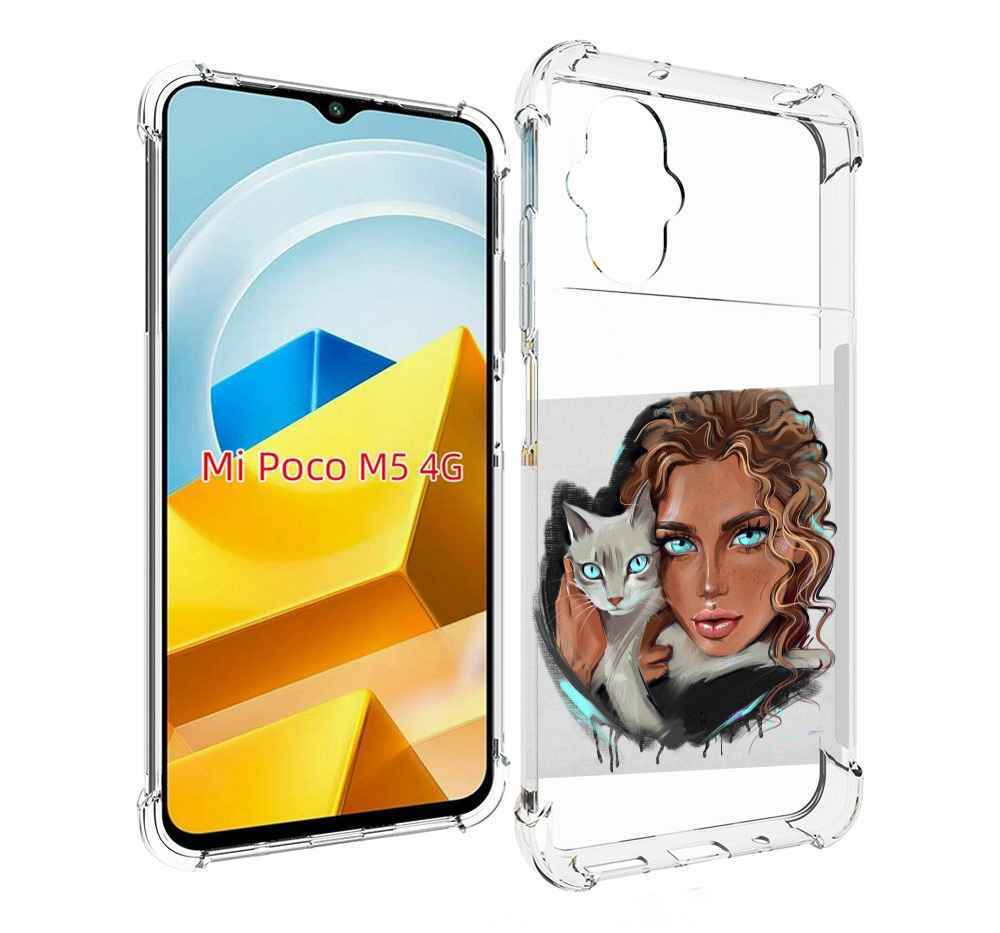 

Чехол MyPads Tocco для Xiaomi M5 девушка-с-котом-голубые-глаза женский, Прозрачный, Tocco