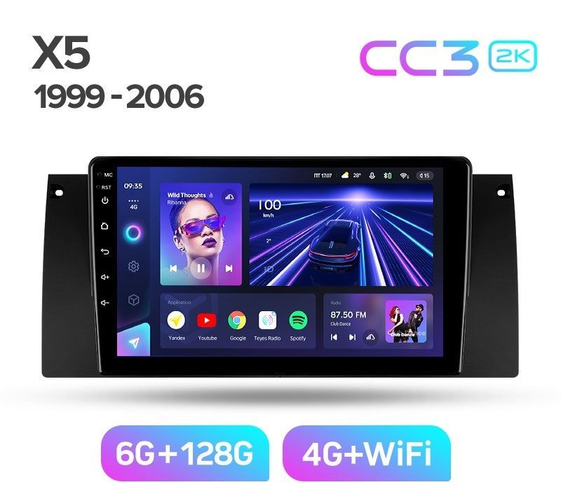 Магнитола Teyes BMW X5 E39E53 1999-2006 г CC3 2K 6128ГБ 4289000₽