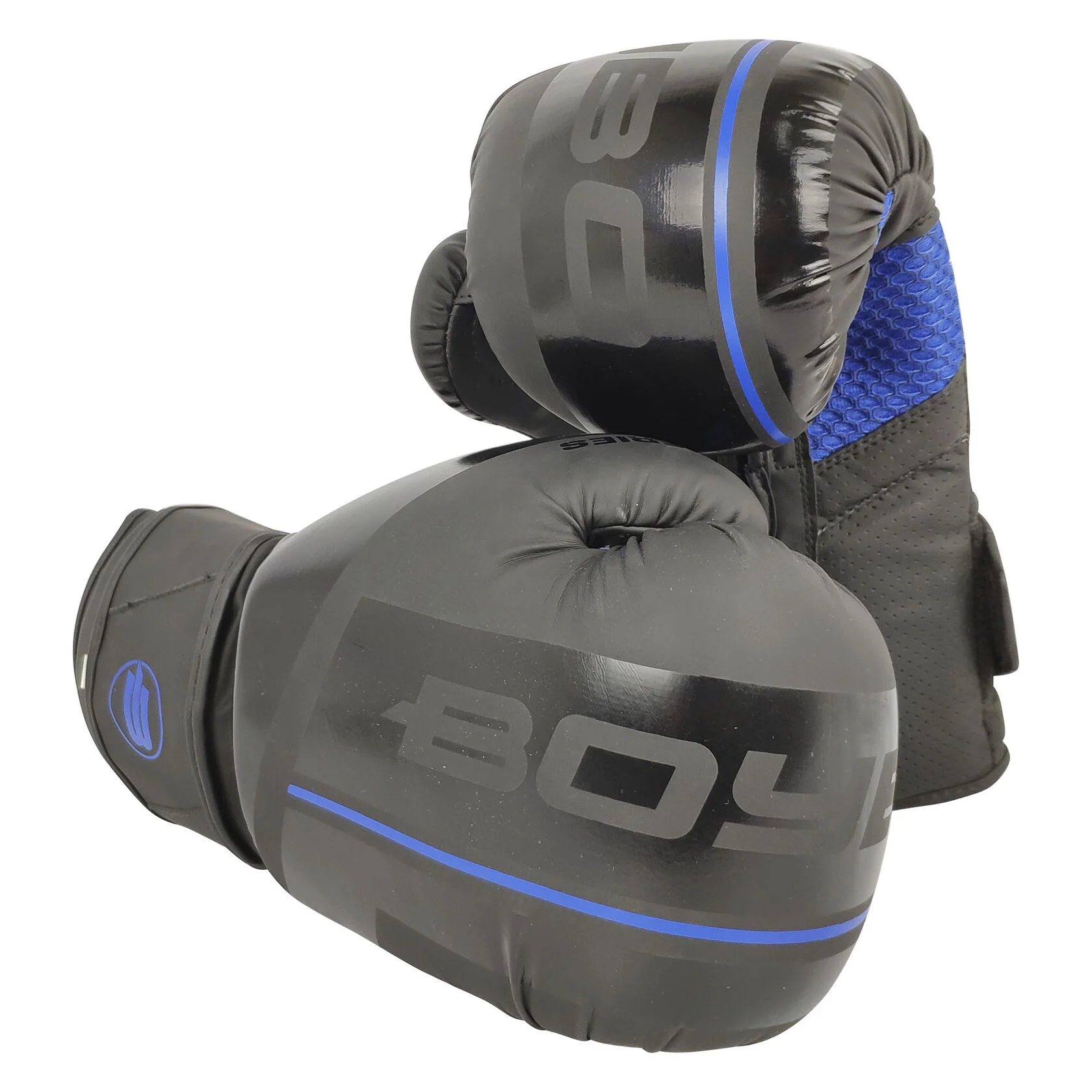 

Перчатки боксёрские BoyBo B-Series BBG400, флекс, цвет чёрный/синий, 10 OZ