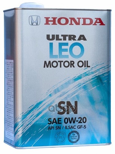 фото Моторное масло honda ultra leo api sn sae 0w-20 (4л)