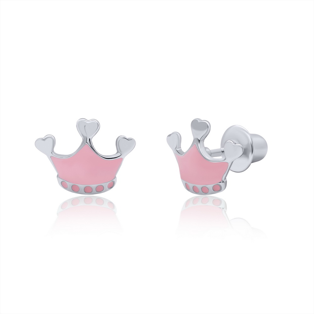

Серьги-пусеты из серебра с эмалью Uma&Umi Корона, Корона