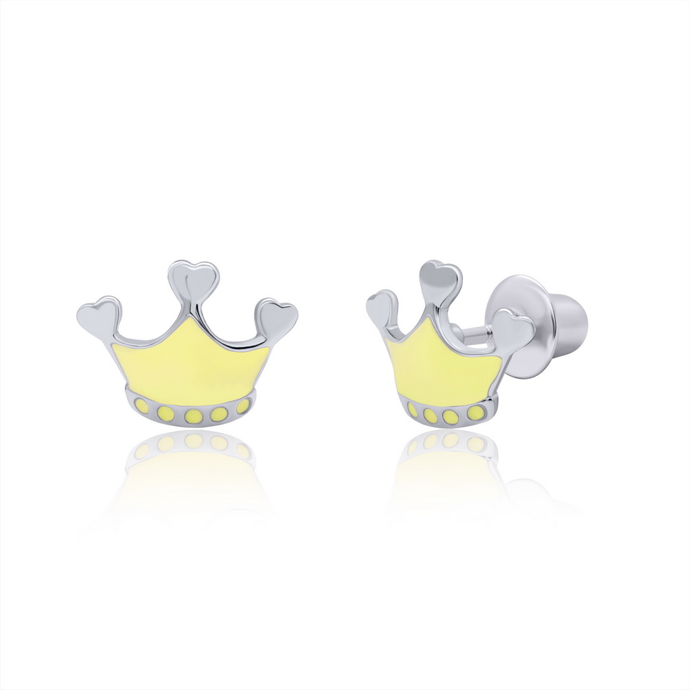 

Серьги из серебра Uma&Umi Корона желтые, Корона